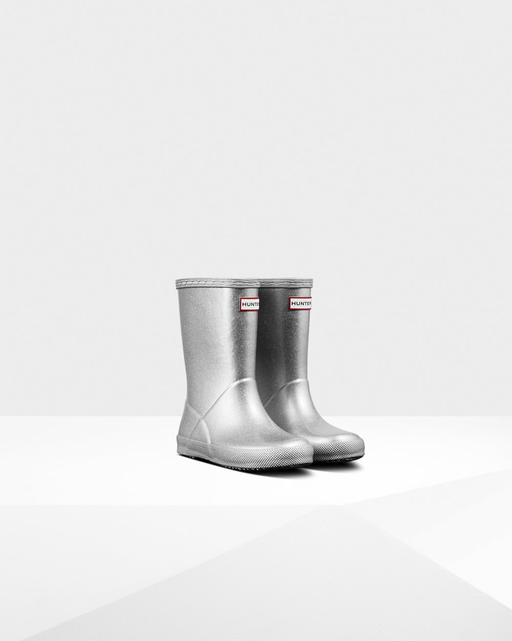 Hunter Original First Classic Cosmic Glitter Rain Boots - Online Kids Silver - QJRADY450